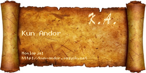 Kun Andor névjegykártya
