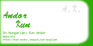 andor kun business card